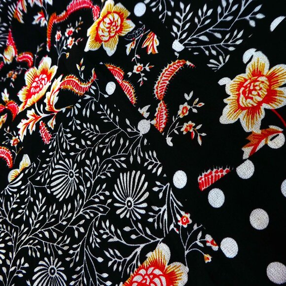 NEW Nasty Gal Collection Maxi Dress Floral Spot Mix Black Crochet Inset US 8 - Picture 5 of 7